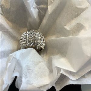 Chanel Cubic Zirconia wide ring Sz. 6